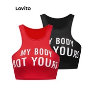 Lovito Casual Tank Top Letter Y2K Basic Tank Top for Women L88AD017 (Multi-color)