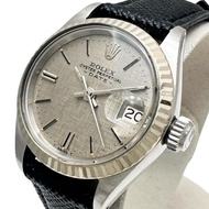 ROLEX蠔式恆動日曆型 6917 古董腕錶，不鏽鋼錶殼，自動上鍊機芯（約 1972 年），銀色馬賽克錶盤，黑色皮錶帶（後配），女士款 [二手]