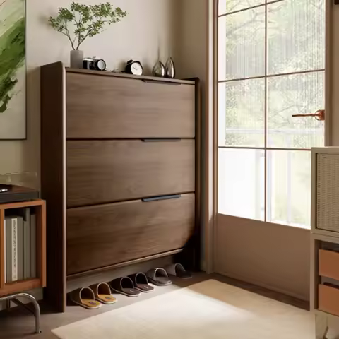 Wooden Garden Shoe Cabinet Organizer Storage Cupboard Show Shoe Shelf Vertical Entrance Hall Box Zap