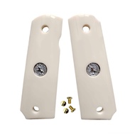1911 Grips Full SizeBonded Ivory Silver colt MedallionFits ColtKimberSpringfieldRemingtonRock Island