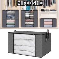 MIFEBSHE Foldable Storage Box, 35L/60L/90L Transparent Window Clothes Storage Bins, Sundries Organiz