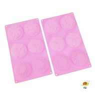 F&Z 6 Cavity 3D 3 Different Flower Shaped Silicone Mold DIY Fondant Cake Form Soap Making Candle Cak