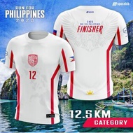Run for Philippines 2023: 12.5km Finisher Tee T-shirt Jersey / Baju Microfiber Jersi / Size: Xxs-6xl