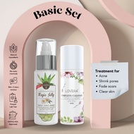 BASIC SET MAGIC JELLY + LOVERA COMPLETE CLEANSER PUDARKAN JERAWAT MOISTURIZER MERAWAT SUNBURN ACNE I