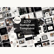 270+ Canva Instagram Templates Black & White | Template IG Minimal Beige untuk Post, Story & Quotes
