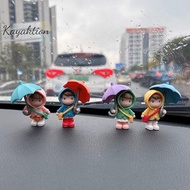 Kayaktion Cute Resin Umbrella Girl Doll Car Center Console Decoration Car Interior Ornaments Accesso