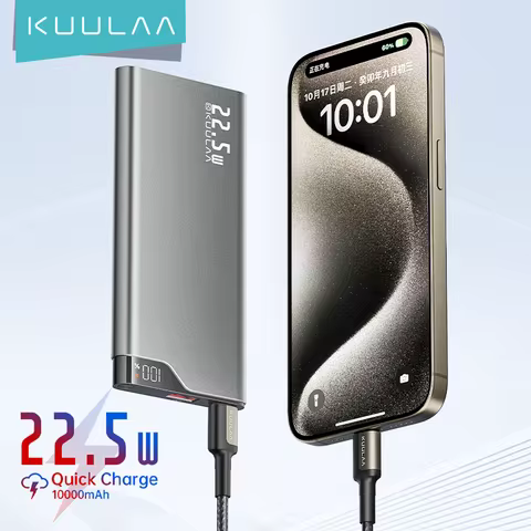 KUULAA 22.5W Power Bank 10000mAh Portable Charger PowerBank Fast Charging External Battery For iPhon