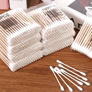 double-headed cotton swab bamboo cotton swab wooden stick disposable bud cotton nose ear cleaning co