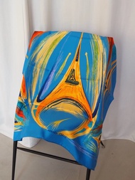 HERMES 絲巾 Carre 90 LA TOUR EIFFEL S'ENVOLE 愛馬仕 方巾 90 艾菲爾鐵塔 復古