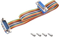 uxcell IDC Rainbow Wire Flat Ribbon Cable DB15 Male to DB15 Female Connector 2.54mm Pitch 11.8inch L