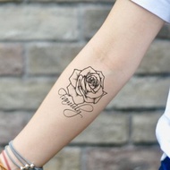 OhMyTat 家庭玫瑰 Family Rose 刺青圖案紋身貼紙 (2 張)