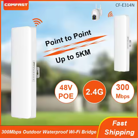 Comfast Outdoor 5km 2.4G 300Mbps Wireless Bridge WIFI CPE For Security Monitoring In Scenic/Port/Oil