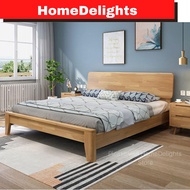 HomeDelights Fully Solid Wood Queen and King Bed Katil Kayu
