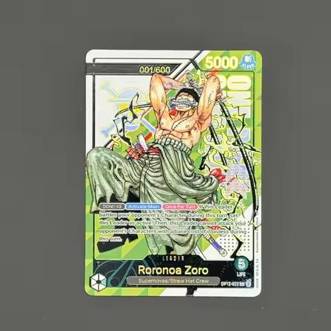 One Piece TCG English Leader card zoro prize OP12-020 green zoro card Foild Textured Card