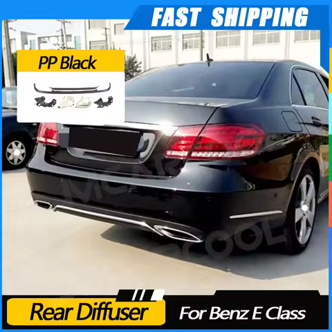 JMCARCOOL PP Rear Bumper Lip Diffuser Exhaust Tip For Mercedes Benz E Class W212 E200 E250 E300 E350