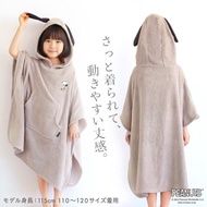 SNOOPY loves bath time 100% cotton pile towel poncho kids Snap button ear hood roomwear after bath b