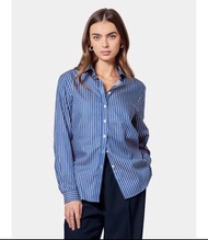 Navy White Striped Shirt 100% Cotton BNWT Size S M Ralph Lauren Theory COS Comme Des Garcons Style 深