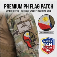 TACTICAL GEAR Philippines Flag Skull Military Patch Embroidered Combat Tactical Badge