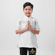 Baju Koko Anak Terbaru Tangan Pendek Bahan Polikatun Premium Semi Sutra Bintik Motif Bordir asli