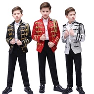 [Quick Shipment] European Style Boys Children's Military Dress Stage Performance Court Dress Prince 