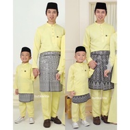 BAJU MELAYU AYAH ANAK KUNING | BAJU MELAYU AYAH ANAK YELLOW | BAJU MELAYU BAPA KANAK KANAK KUNING | 