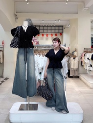 (HAVANA) CÓ BIGSIZE - Áo babydoll Amira Cổ viền ren tay bồng AO678