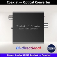 Bi-directional Coaxial to Optical Converter Stereo Audio SPDIF Toslink to Coaxial and Coaxial to Opt