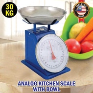 Kitchen Scale 30kg Measuring Analog Scale Spring Balance With Bowl