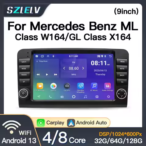 Android 13 Auto Carplay Audio For Mercedes Benz ML GL CLASS W164 X164 ML350 Bluetooth GPS Navi Car R