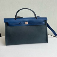 Hermes 愛馬仕 herbag31 藍色銀扣 C刻 夏日特惠 無皮牌 單