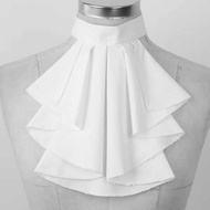 Lolita Lolita Detachable Bow Tie Shirt Decoration Fake Collar Medieval Ruffled Shirt Collar Button A
