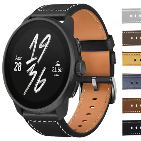 20mm 22mm Leather Strap For SUUNTO RUN Bracelet For SUUNTO 9 PEAK PRO DLC/5 PEAK/RACE S/OCEAN/VERTIC
