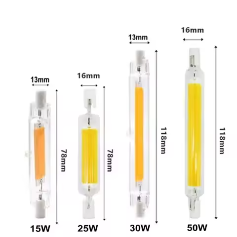 Led R7S COB bulb 78mm 15W 25W 118mm 30W 50W 189mm 60W R7S corn bulb replace halogen lamp AC 220V 110