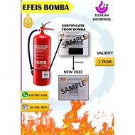 BOMBA CERTIFICATE/EFEIS BOMBA FOR FIRE EXTINGUISHER RENEW AND SERVICE