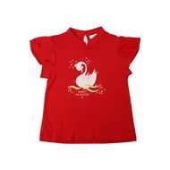 BOSSINI KIDS GIRLS Flutter Sleeve T-Shirt  (Swan)