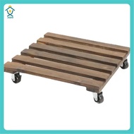 Flower Pot Tray Potted Plant Stand Rack Bonsai Round Wheel Flower Pot Wooden Stand