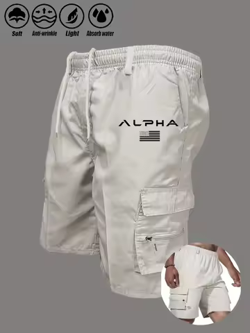 American Flag Printed Cargo Shorts Independence Day Eagle Shorts Summer Cargo Work Camping Multi-poc