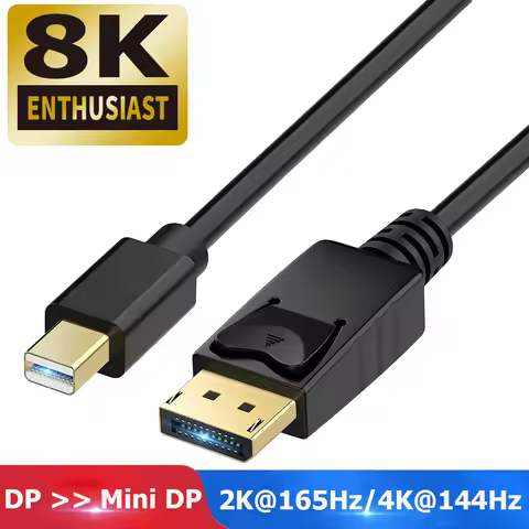 8K Mini DisplayPort to DisplayPort Cable DP1.4 8K 60Hz Bi-Directional Transmission DP to Mini DP Cab