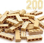 200PCS Classic Wall Building Bricks 1x4 Yellow Color, Compatible with Lego Part, ABS material, Creat