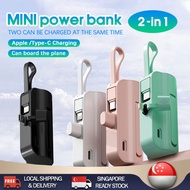 [Ready Stock] PowerBank Mini Fast Charging 5000mAh Portable Charger Lightweight Power Bank With Type-C Cable iPhone