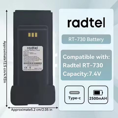 Walkie Talkie Li-ion Battery Pack 2500mAh for Radtel RT-730 Two Way Ham Radio