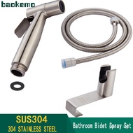 baokemo Stainless Steel SUS304 Hand Spray Bidet Hose Set &amp; Holder Bathroom