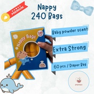Pepapy 60 Pcs Premium Plastic Popok Nappy Bag Diaper Bag/ Diaper Trash Plastic Nappy Bag Plastic
