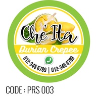 Sticker Durian Crepe Label Untuk Produk Makanan