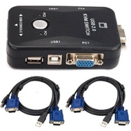 Usb KVM SWITCH VGA 2 Ports + 2PCS KVM CABLE VGA-1.5meter