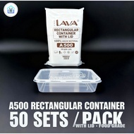 A500(500ml) Food Container | Lava A500 Plastic Container | Bekas Makanan A500 Container | 50pcs | Be