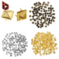 [Blesiya] 100Pcs Square Pyramid Rivet Studs Spike Screw Craft DIY Embellishment Copper