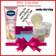 {COMBO Super Whitening} White Pearl Body Cream + White Stimulating Cream 3c3 + Vaseline Gluta 10x + Thai E Nutrition New