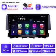 Seicane 9 นิ้ว QLED หน้าจอสัมผัส Android 13.0 รถวิทยุชุดหูฟัง GPS 2015 2016 Honda Civic 2Din AUTO Pl