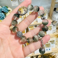 玻璃體秋色花幽靈招財半盆綠幽靈水晶設計款手鍊主正財事業貴人緣